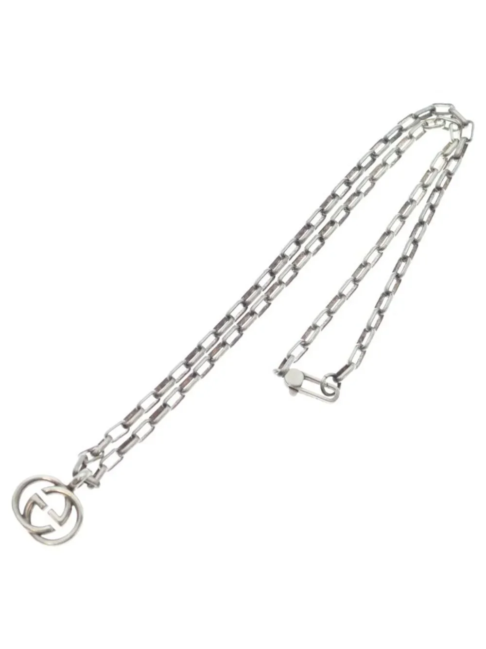 Gucci Interlocking Pendant Silver